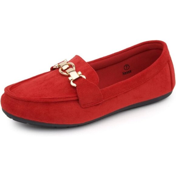 Shoes - Women Red Herstyle Penny Loafers Lightweight Walking Flats Casual Shoes